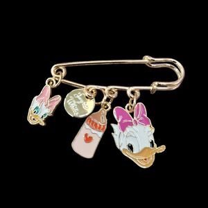 2/$20 Brand New Disney Donald Duck Daisy Gold Pin With Charms